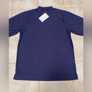 IL MIGLIORE  Short Sleeve Shirt turtleneck Navy/Dutch Blue Sz L NWT UNISEX